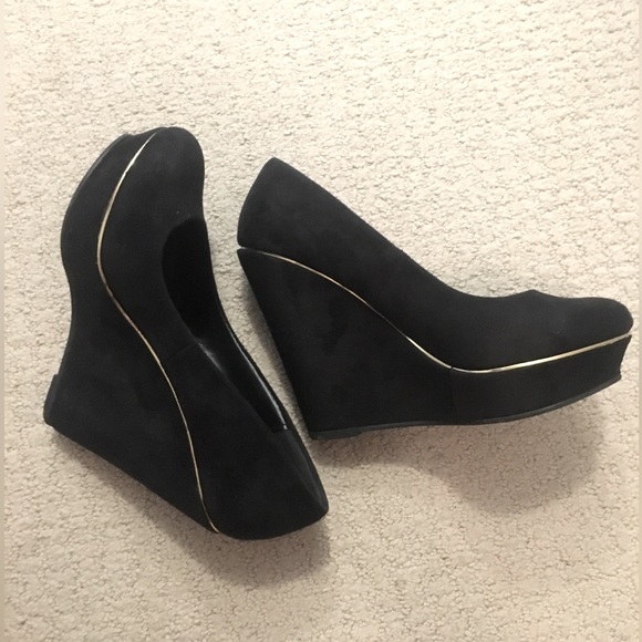 Club Couture Shoes - Club Couture Closed Toe Suede Wedges